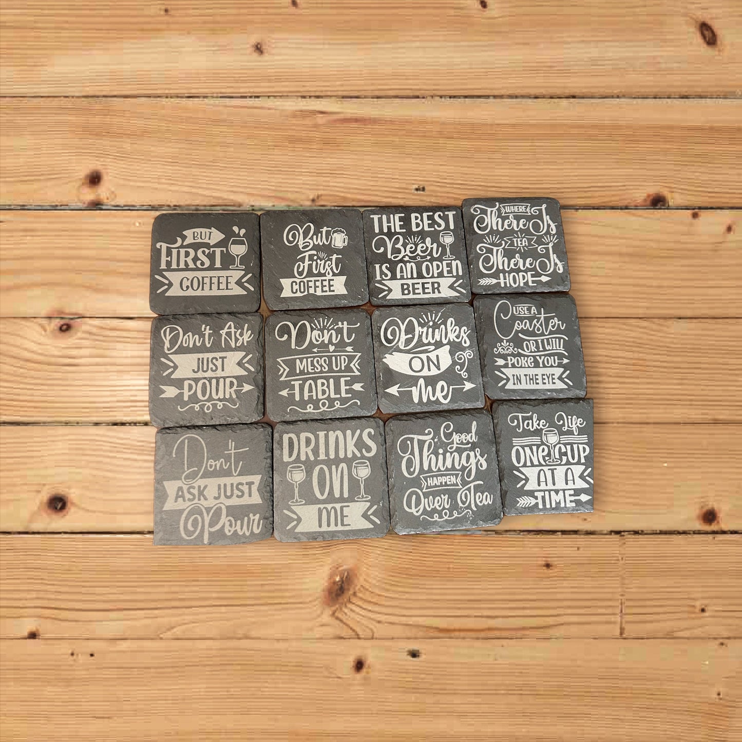 Custom slate coasters